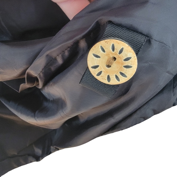 Vintage 90’s Jacket Lagenlook Black Tan Color Block Embroidered Patchwor… - Picture 9 of 16